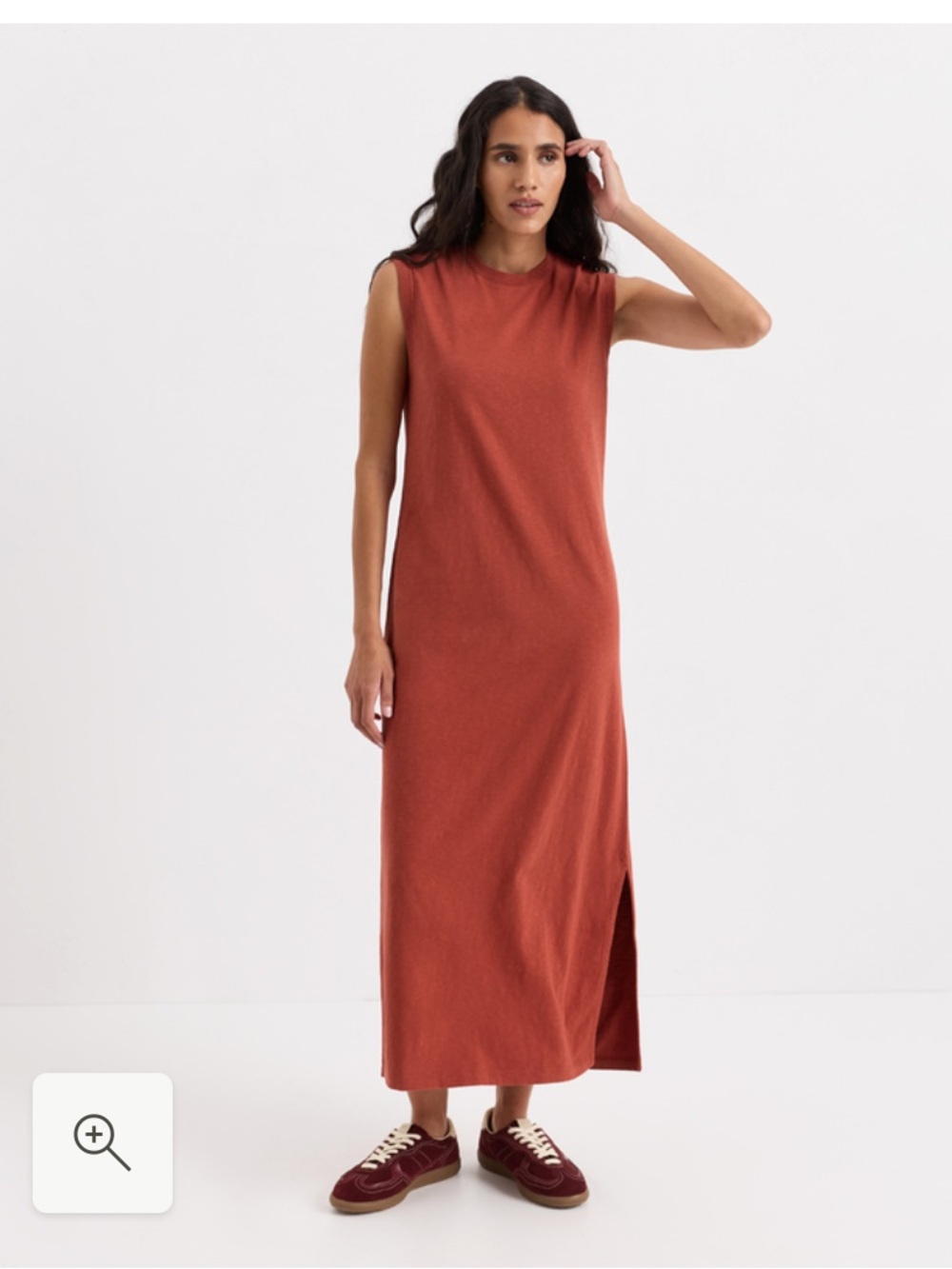 NWOT Pact Organic Soft Slub Essential Muscle Tee Maxi Dress. Size Small